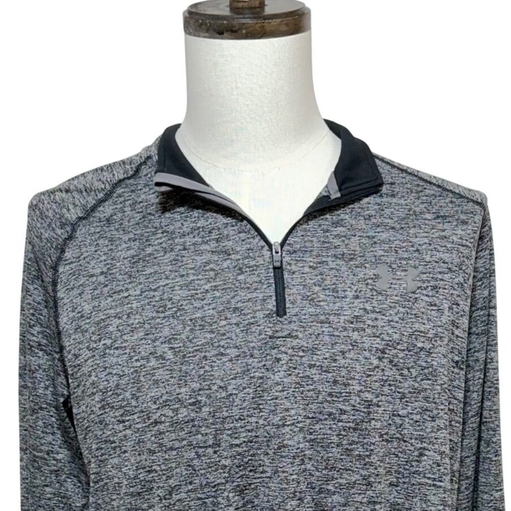 Under Armour 1/4 Zip Pullover Mens Large Gray Tech 2.0 HeatGear Long Sleeve